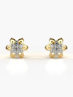 Valanova - Hallmarked 18K Gold and Certified Lab Grown Diamond 0.21Cts Gold Studs Earrings