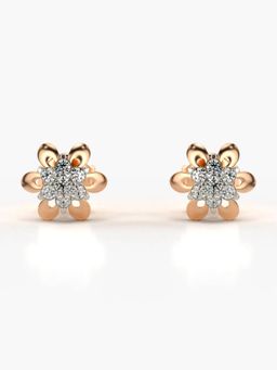 Valanova - Hallmarked 18K Gold and Certified Lab Grown Diamond 0.21Cts Rose Gold Studs Earrings