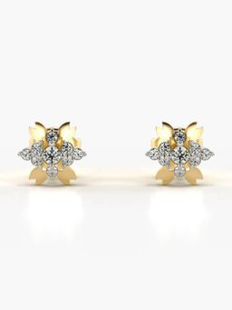 Valanova - Hallmarked 18K Gold and Certified Lab Grown Diamond 0.19Cts Gold Studs Earrings
