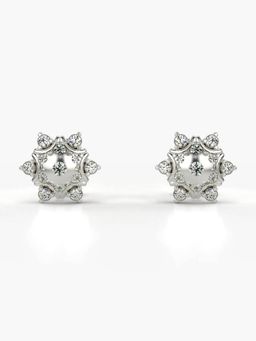 Valanova - Hallmarked 14K Gold and Certified Lab Grown Diamond 0.33Cts Silver Studs Earrings