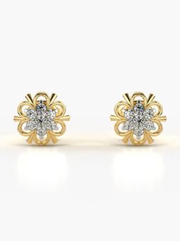 Valanova - Hallmarked 14K Gold and Certified Lab Grown Diamond 0.21Cts Gold Studs Earrings