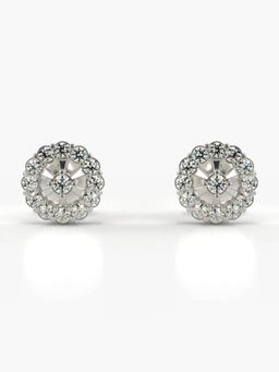 Valanova - Hallmarked 14K Gold and Certified Lab Grown Diamond 0.33Cts Silver Studs Earrings