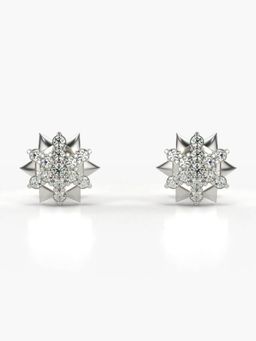 Valanova - Hallmarked 14K Gold and Certified Lab Grown Diamond 0.26Cts Silver Studs Earrings