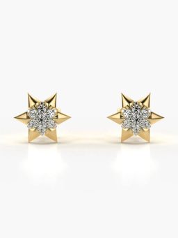 Valanova - Hallmarked 18K Gold and Certified Lab Grown Diamond 0.21Cts Gold Studs Earrings