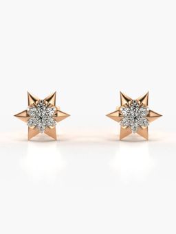 Valanova - Hallmarked 18K Gold and Certified Lab Grown Diamond 0.21Cts Rose Gold Studs Earrings
