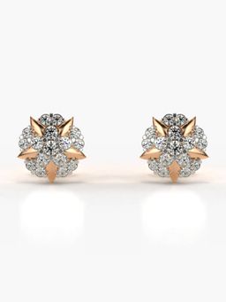 Valanova - Hallmarked 18K Gold and Certified Lab Grown Diamond 0.33Cts Rose Gold Studs Earrings