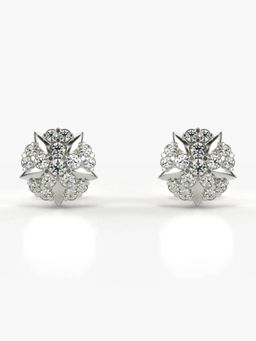 Valanova - Hallmarked 14K Gold and Certified Lab Grown Diamond 0.33Cts Silver Studs Earrings