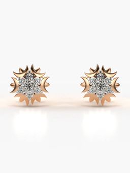 Valanova - Hallmarked 18K Gold and Certified Lab Grown Diamond 0.21Cts Rose Gold Studs Earrings