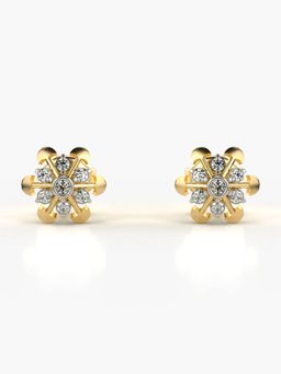 Valanova - Hallmarked 14K Gold and Certified Lab Grown Diamond 0.15Cts Gold Studs Earrings