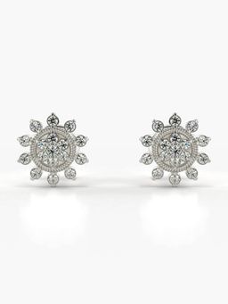 Valanova - Hallmarked 14K Gold and Certified Lab Grown Diamond 0.26Cts Silver Studs Earrings