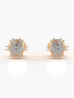 Valanova - Hallmarked 18K Gold and Certified Lab Grown Diamond 0.15Cts Rose Gold Studs Earrings