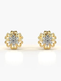 Valanova - Hallmarked 18K Gold and Certified Lab Grown Diamond 0.14Cts Gold Studs Earrings