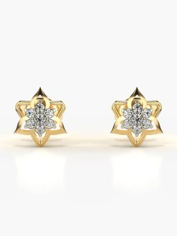 Valanova - Hallmarked 18K Gold and Certified Lab Grown Diamond 0.14Cts Gold Studs Earrings