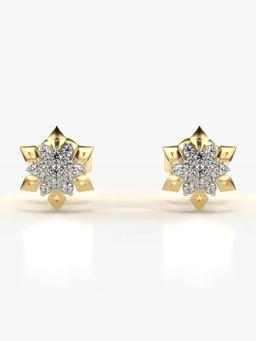 Valanova - Hallmarked 14K Gold and Certified Lab Grown Diamond 0.15Cts Gold Studs Earrings