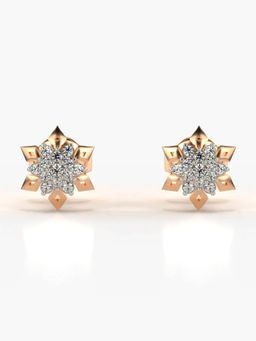 Valanova - Hallmarked 14K Gold and Certified Lab Grown Diamond 0.15Cts Rose Gold Studs Earrings
