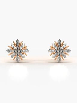 Valanova - Hallmarked 14K Gold and Certified Lab Grown Diamond 0.24Cts Rose Gold Studs Earrings