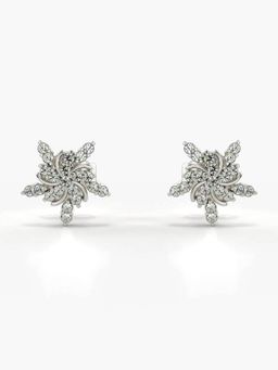 Valanova - Hallmarked 14K Gold and Certified Lab Grown Diamond 0.28Cts Silver Studs Earrings
