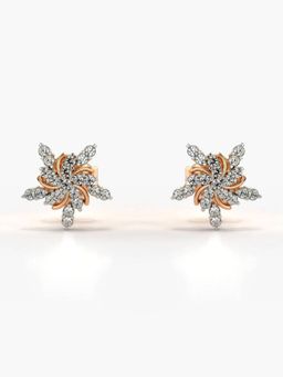 Valanova - Hallmarked 14K Gold and Certified Lab Grown Diamond 0.28Cts Rose Gold Studs Earrings