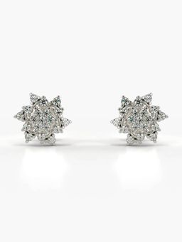 Valanova - Hallmarked 14K Gold and Certified Lab Grown Diamond 0.28Cts Silver Studs Earrings