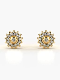 Valanova - Hallmarked 18K Gold and Certified Lab Grown Diamond 0.18Cts Gold Studs Earrings
