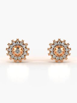 Valanova - Hallmarked 14K Gold and Certified Lab Grown Diamond 0.18Cts Rose Gold Studs Earrings