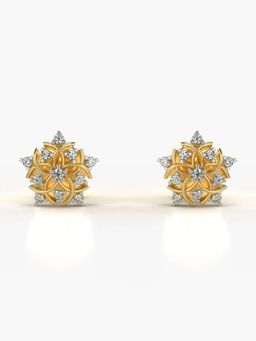 Valanova - Hallmarked 14K Gold and Certified Lab Grown Diamond 0.13Cts Gold Studs Earrings