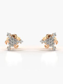 Valanova - Hallmarked 18K Gold and Certified Lab Grown Diamond 0.17Cts Rose Gold Studs Earrings
