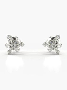 Valanova - Hallmarked 14K Gold and Certified Lab Grown Diamond 0.17Cts Silver Studs Earrings