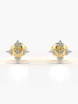 Valanova - Hallmarked 18K Gold and Certified Lab Grown Diamond 0.09Cts Gold Studs Earrings