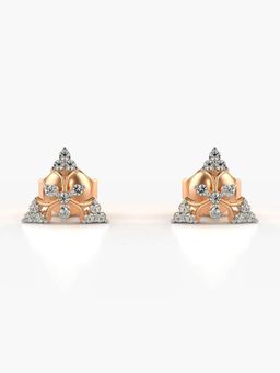 Valanova - Hallmarked 14K Gold and Certified Lab Grown Diamond 0.15Cts Rose Gold Studs Earrings