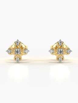 Valanova - Hallmarked 14K Gold and Certified Lab Grown Diamond 0.12Cts Gold Studs Earrings