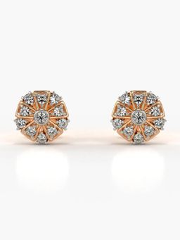 Valanova - Hallmarked 14K Gold and Certified Lab Grown Diamond 0.28Cts Rose Gold Studs Earrings