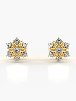 Valanova - Hallmarked 14K Gold and Certified Lab Grown Diamond 0.13Cts Gold Studs Earrings