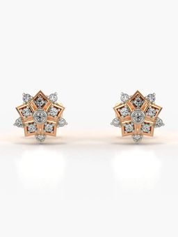 Valanova - Hallmarked 18K Gold and Certified Lab Grown Diamond 0.15Cts Rose Gold Studs Earrings