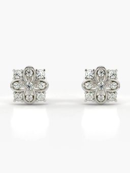 Valanova - Hallmarked 14K Gold and Certified Lab Grown Diamond 0.27Cts Silver Studs Earrings