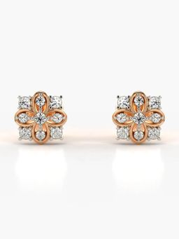 Valanova - Hallmarked 14K Gold and Certified Lab Grown Diamond 0.27Cts Rose Gold Studs Earrings