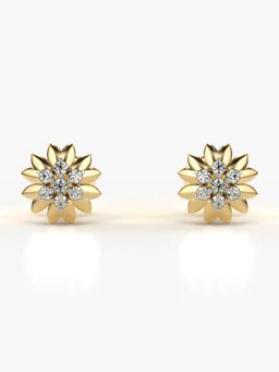Valanova - Hallmarked 18K Gold and Certified Lab Grown Diamond 0.13Cts Gold Studs Earrings