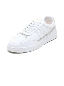 Rare Rabbit - Micro Leather Lace-Up Sneakers - White