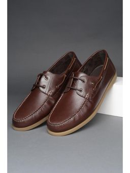 Louis Philippe - Men Brown Lace Up Boat Shoes