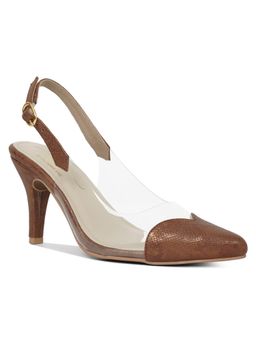London Rag - Women Pointed Toe Slingback Heels - Brown