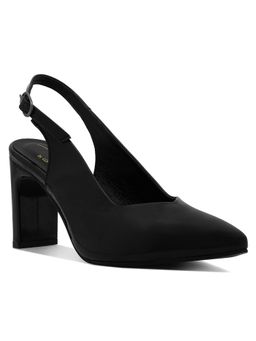 London Rag - Women Glossy Slingback Heels - Black