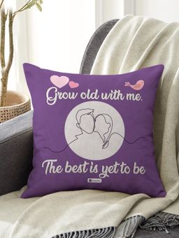 Indigifts - Grow with Love Printed Satin Cushion with Filler, Valentine Gifts, Love Gift