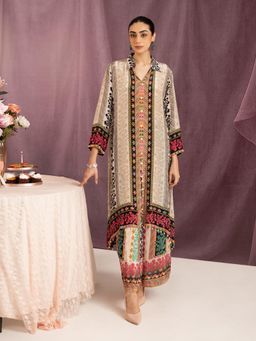 Label S4U - Womens Crepe Printed Multi-Color Co-Ord Set