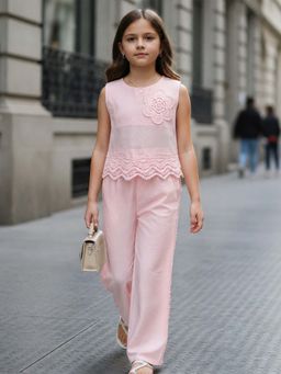 devils n angels - Pink Cotton Lace Co-Ord Set