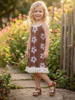 devils n angels - Brown Daisy Knitted Dress