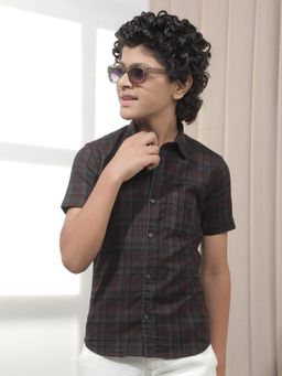 CRIMSOUNE CLUB - Boy'S Multi-Color Checked Cotton Shirt