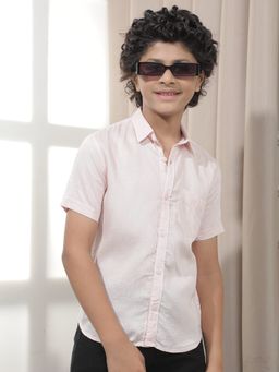 CRIMSOUNE CLUB - Boy'S Pink Linen Shirt