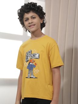 CRIMSOUNE CLUB - Boy'S Mustard Graphic Print T-shirt