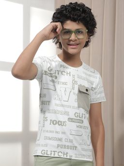 CRIMSOUNE CLUB - Boy'S Olive Printed T-shirt