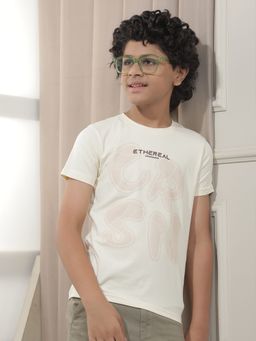 CRIMSOUNE CLUB - Boy'S Cream Graphic Print T-shirt